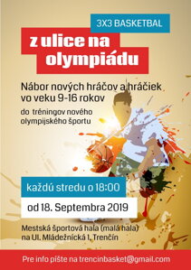 3x3 basketbal nábor pre deti od 9 do16 rokov