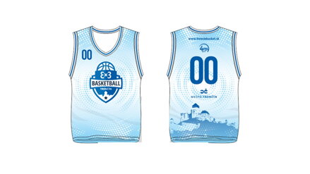 Sublimačný dres - biely 3x3 basketball Trenčín
