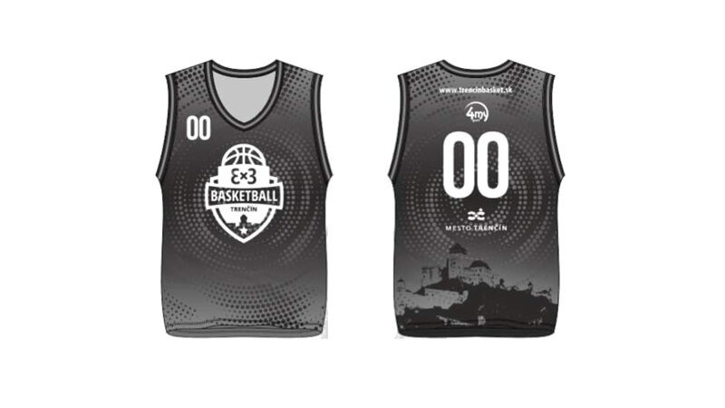 Sublimačný dres - čierny 3x3 basketball Trenčín