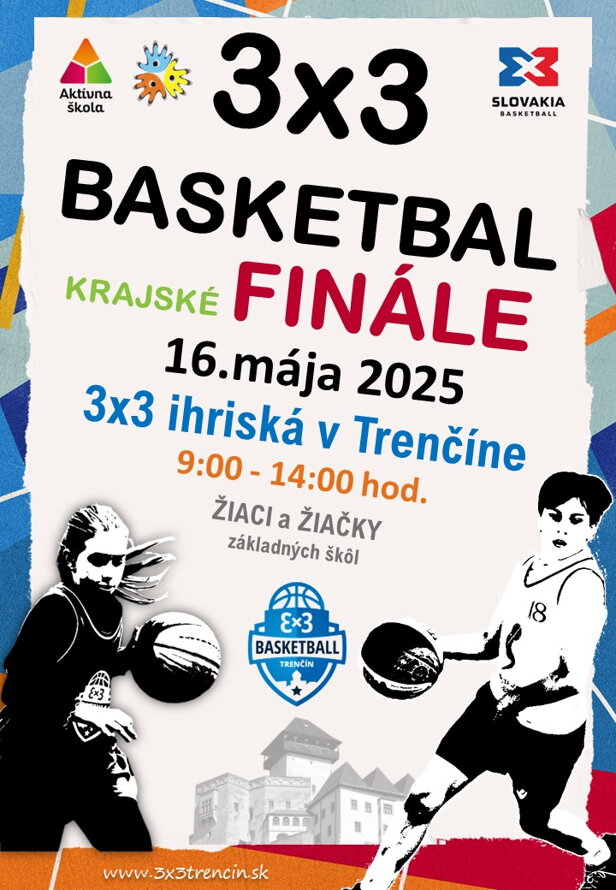 Krajské majstrovstvá Slovenska v 3x3 basketbale základných škôl 16.5. v Trenčíne