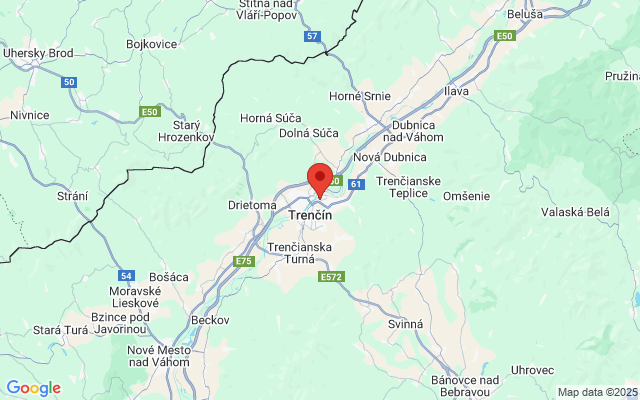 Google map: Mestská športová hala Mládežnícka, Trenčín